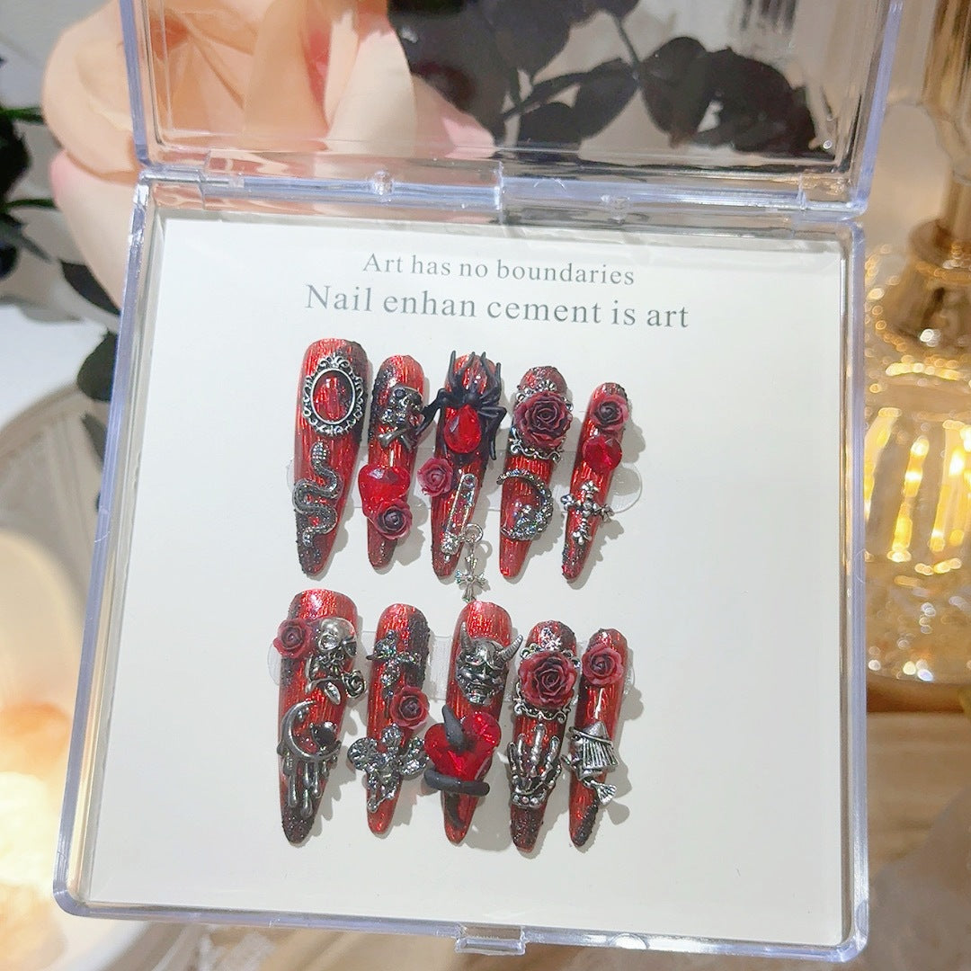 Gothic-inspiriertes 3D-Nagelkunst-Set
