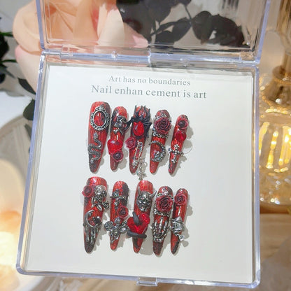 Gothic-inspiriertes 3D-Nagelkunst-Set