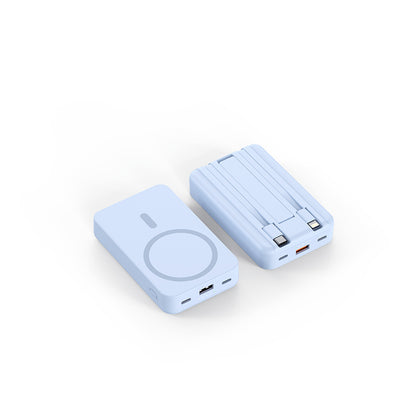 Tragbare Powerbank mit Integrierten Ladekabeln und Qi-Ladefunktion Brehn