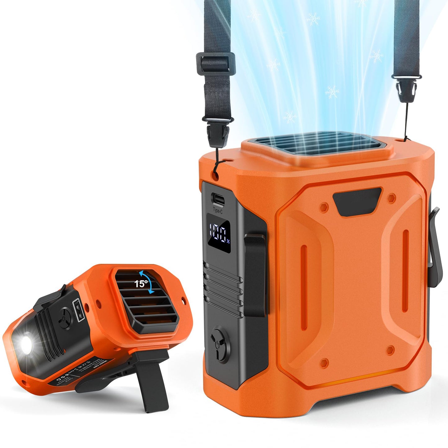 Unisex Tragbarer Kühl- und Ventilator mit digitaler Steuerung Brehn