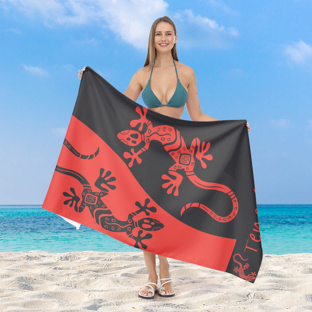 Strandtuch mit buntem Gecko-Muster Brehn