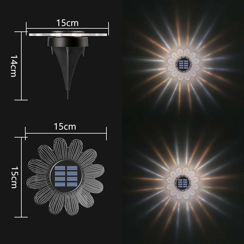 Dekorative Solar-Acryl-Blüten-Gartenstecker LED-Wegeleuchte Brehn