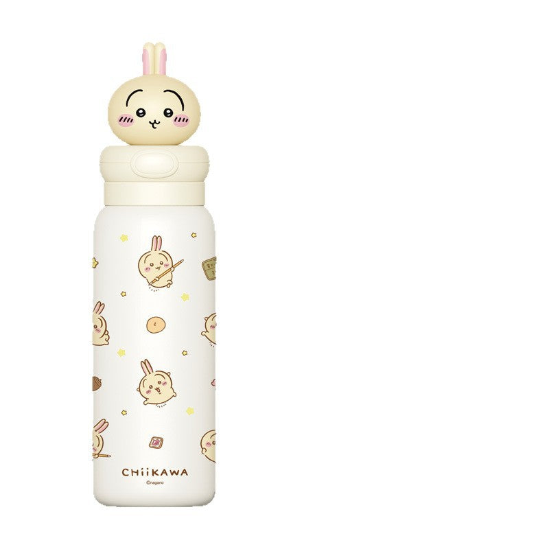 Damen Edelstahl Trinkflasche mit interaktivem Tierkopfdesign Brehn