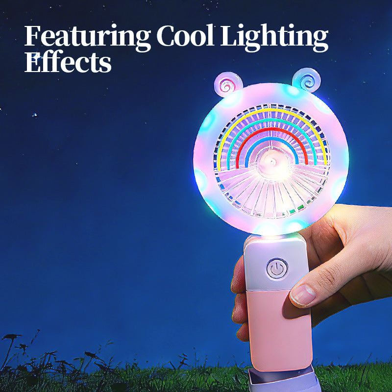 Unisex Tragbarer Handventilator mit bunten LED-Lichteffekten Brehn