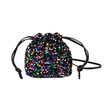 Glitzernde Pailletten Mini Tasche mit Kordelzug Brehn
