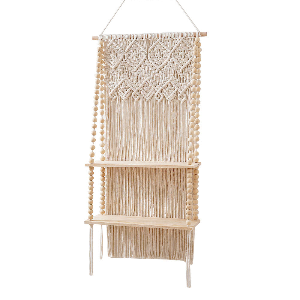 Macrame-Wandregal mit Perlenakzenten Brehn