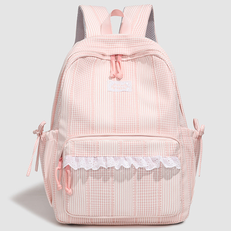Lässiger Schulrucksack mit Spitzenrand