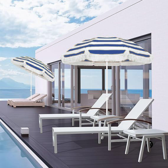 Damen Sonnenschirm mit stylishen Quasten Brehn