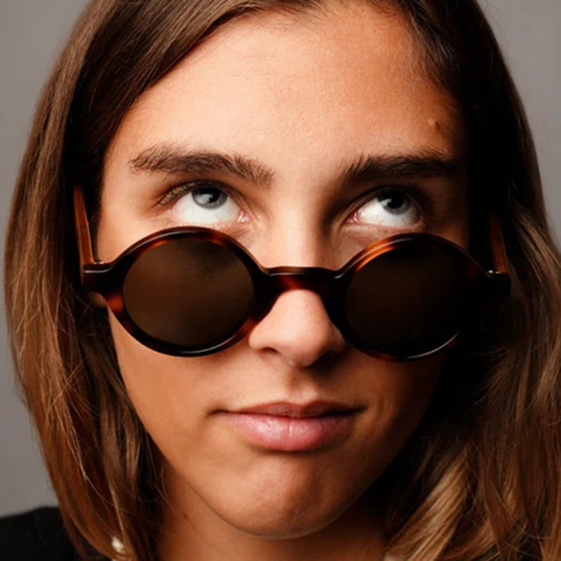 Damen runde Sonnenbrille mit innovativem Design und UV-Schutz Brehn