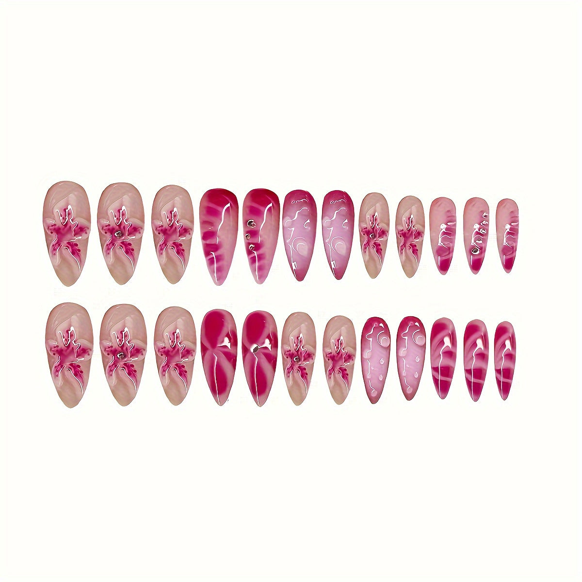 Dekorativer Press-On Nagelset Brehn