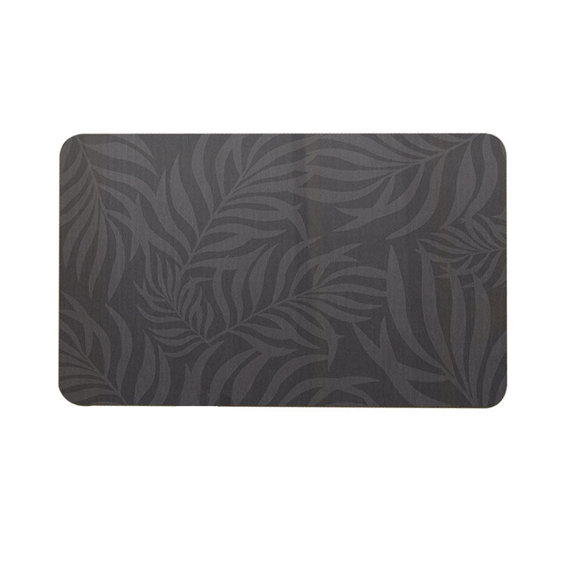 Decorative Low-Profile Absorbent Leaf-Pattern Bathroom and Entry Mat