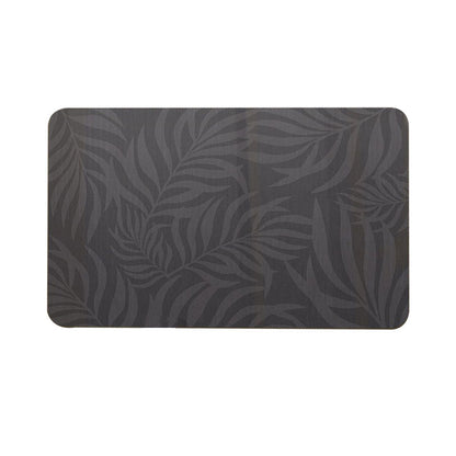 Decorative Low-Profile Absorbent Leaf-Pattern Bathroom and Entry Mat