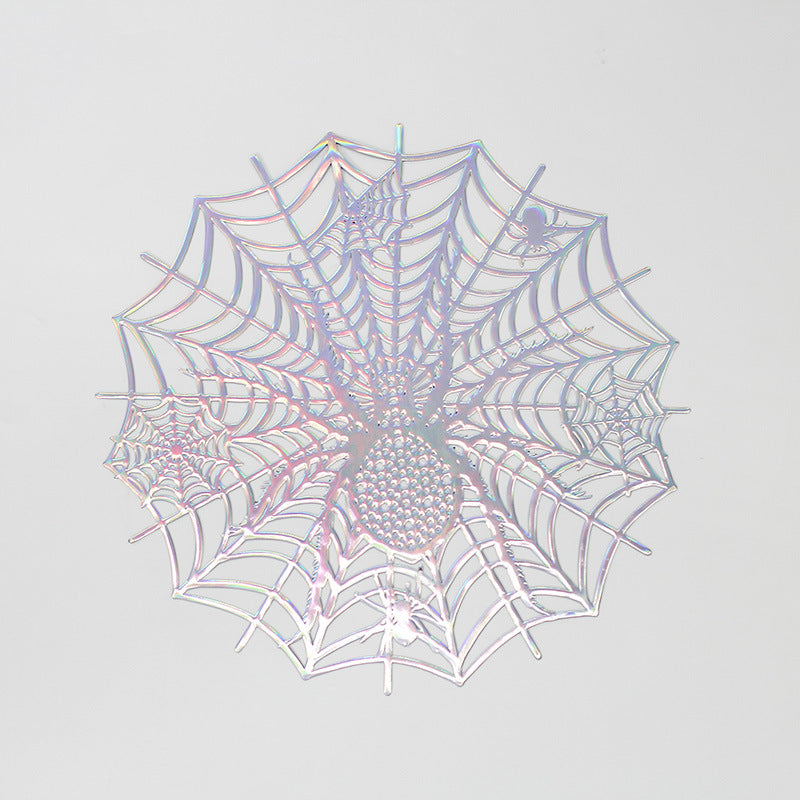 Filigrane Halloween-Tischdekoration Spinnennetz-Platzset aus flexiblem Kunststoff
