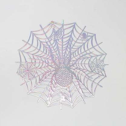 Filigrane Halloween-Tischdekoration Spinnennetz-Platzset aus flexiblem Kunststoff