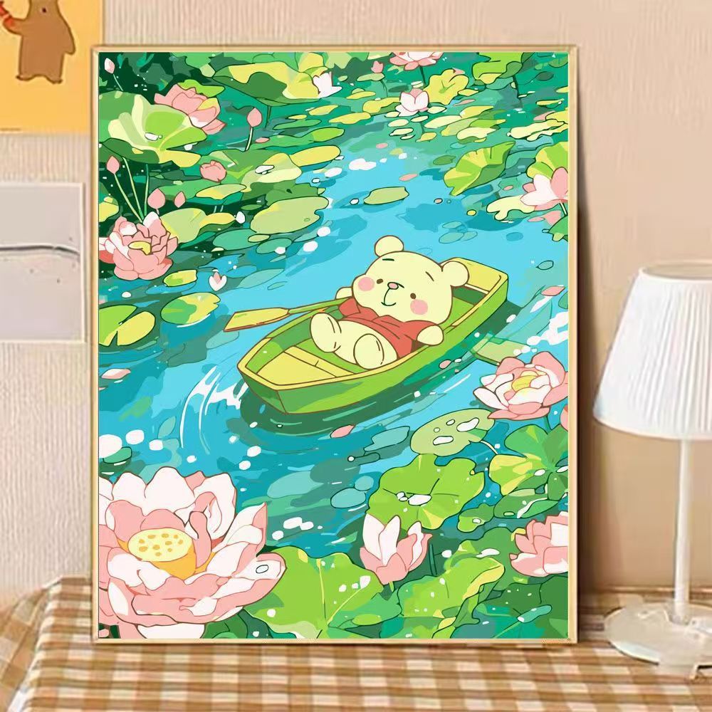 Verspielte Bärenillustration Leinwandkunst Brehn