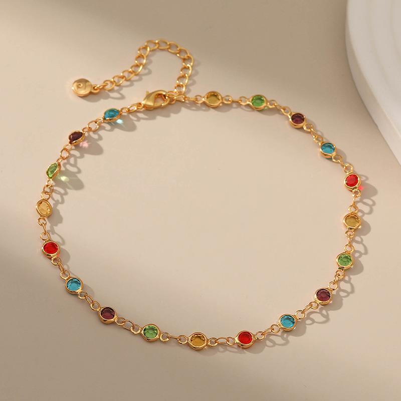 Bunte Edelstein Fußkette Brehn