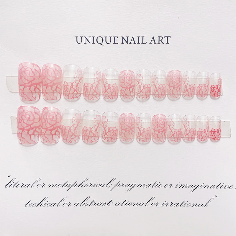 Blumenmuster Press-On Nagelset
