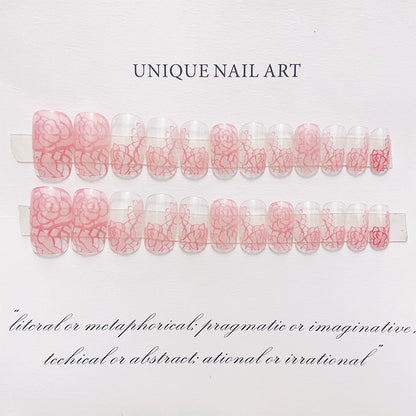 Blumenmuster Press-On Nagelset