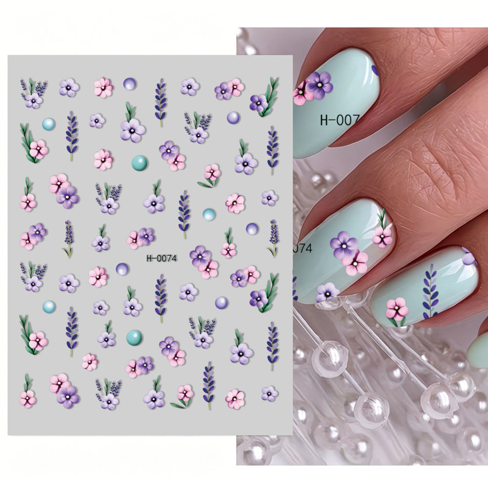 Florales Design Nagelkunst Aufkleber Set