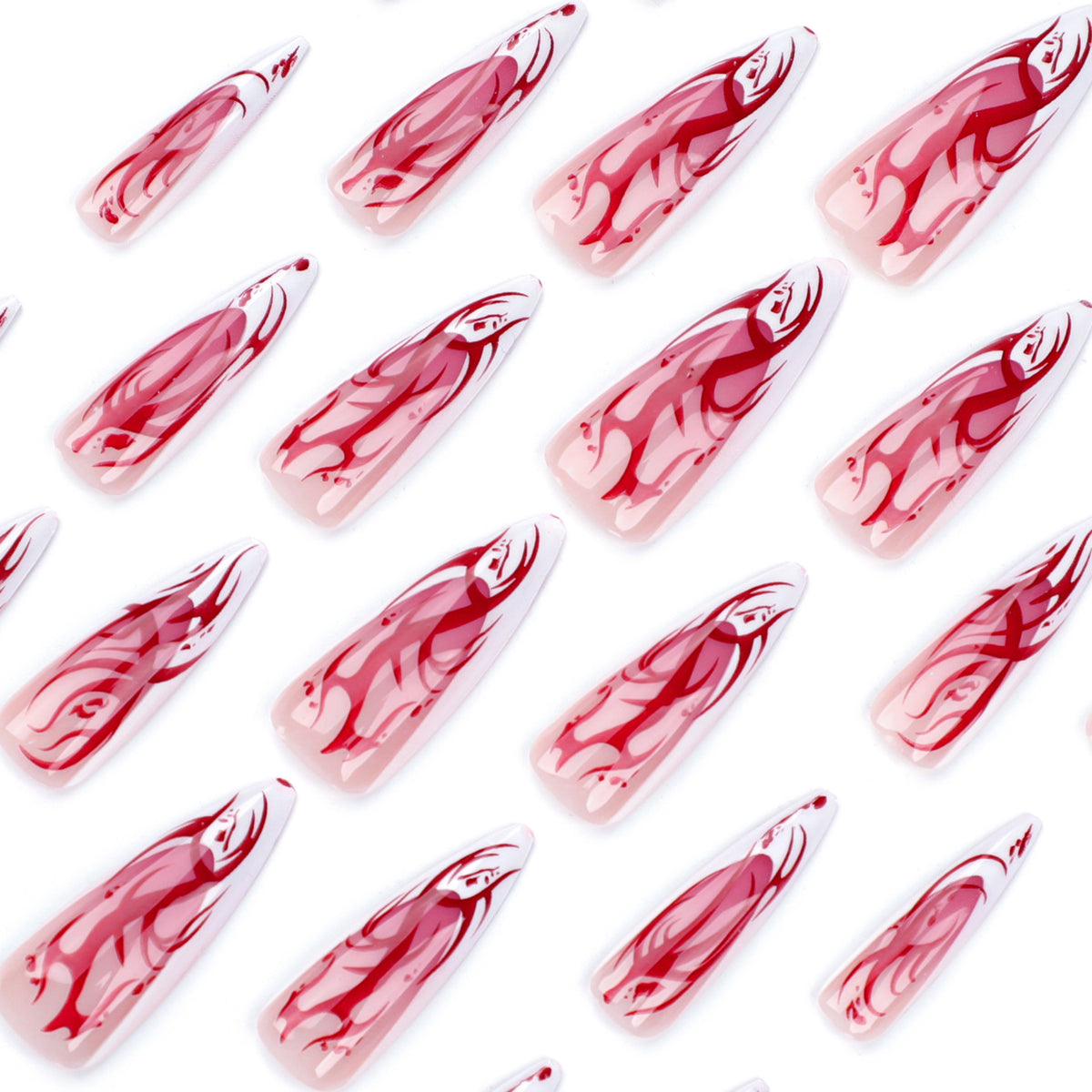 Kunstvolle Stiletto-Nägel mit künstlerischem Farbverlauf Brehn