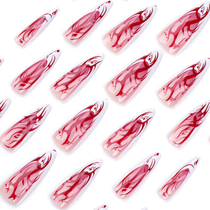 Kunstvolle Stiletto-Nägel mit künstlerischem Farbverlauf Brehn