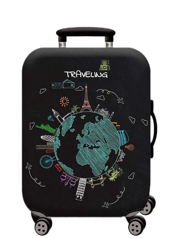Unisex nan hartschalen Kabinentrolley mit vintage Reiseillustration, 360°-Drehrollen und Teleskopgriff Brehn