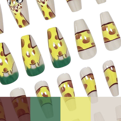 Verspielte Giraffen-themed Nagelkunstverzierungen Brehn