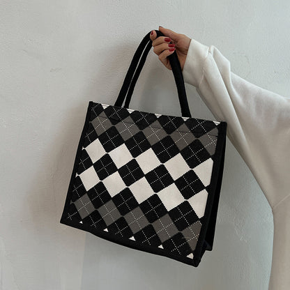 Elegante karierten Muster Tragetasche