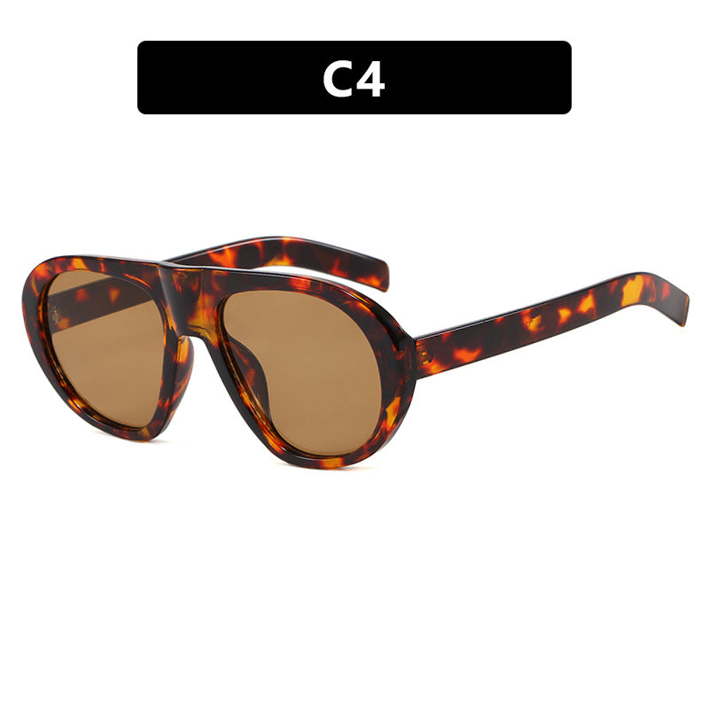 Damen auffällige Sonnenbrille mit futuristischem Rahmen und robustem Design Brehn