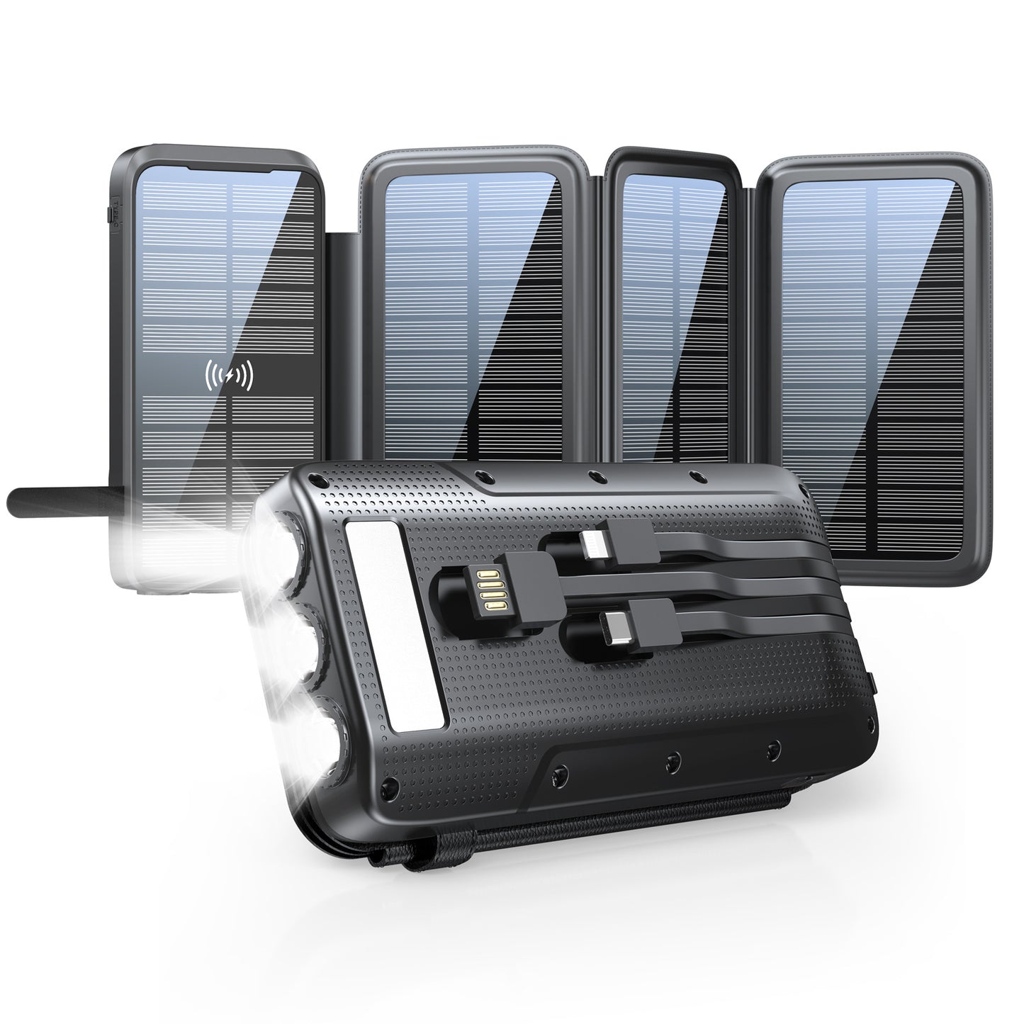 Solarbetriebene Powerbank mit Led-Leuchten Brehn