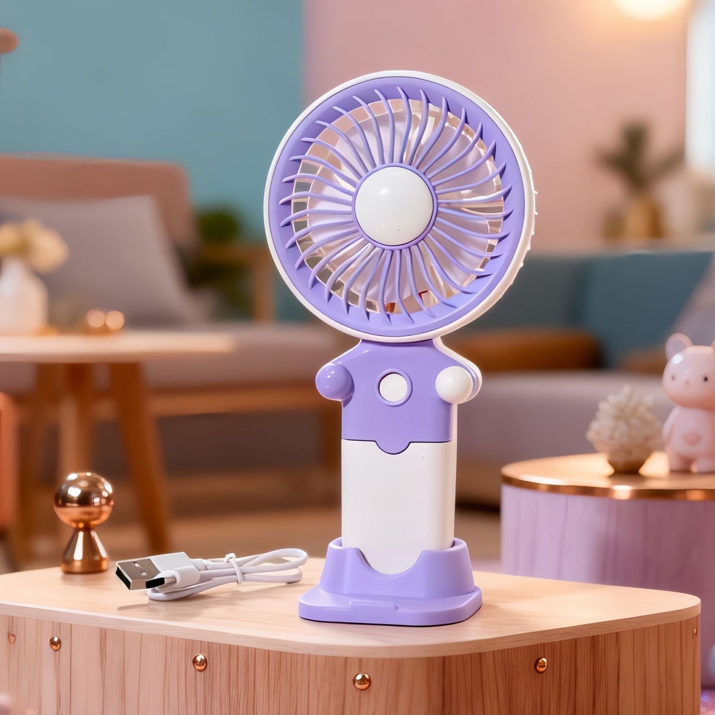 Damen Tragbarer Handventilator mit USB-Ladefunktion und flexibler Neigungsverstellung Brehn