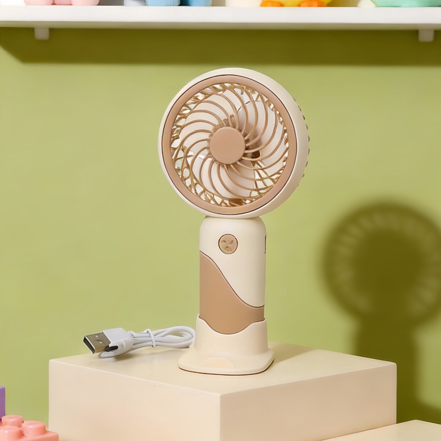 Damen tragbarer USB Mini-Handventilator mit flexiblem Neigungsmechanismus Brehn