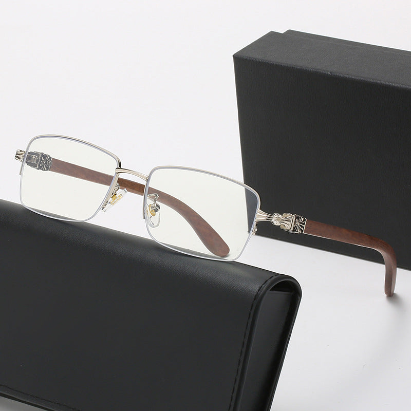 Damen modische Brille mit rechteckigem Rahmen und hochwertigen Holzdetails Brehn