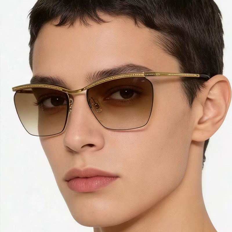 Damen Modische Sonnenbrille mit filigranem Rahmen und sanftem Farbverlauf Brehn