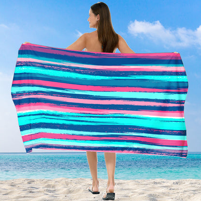 XXL Stranddecke mit buntem Streifenmuster Brehn