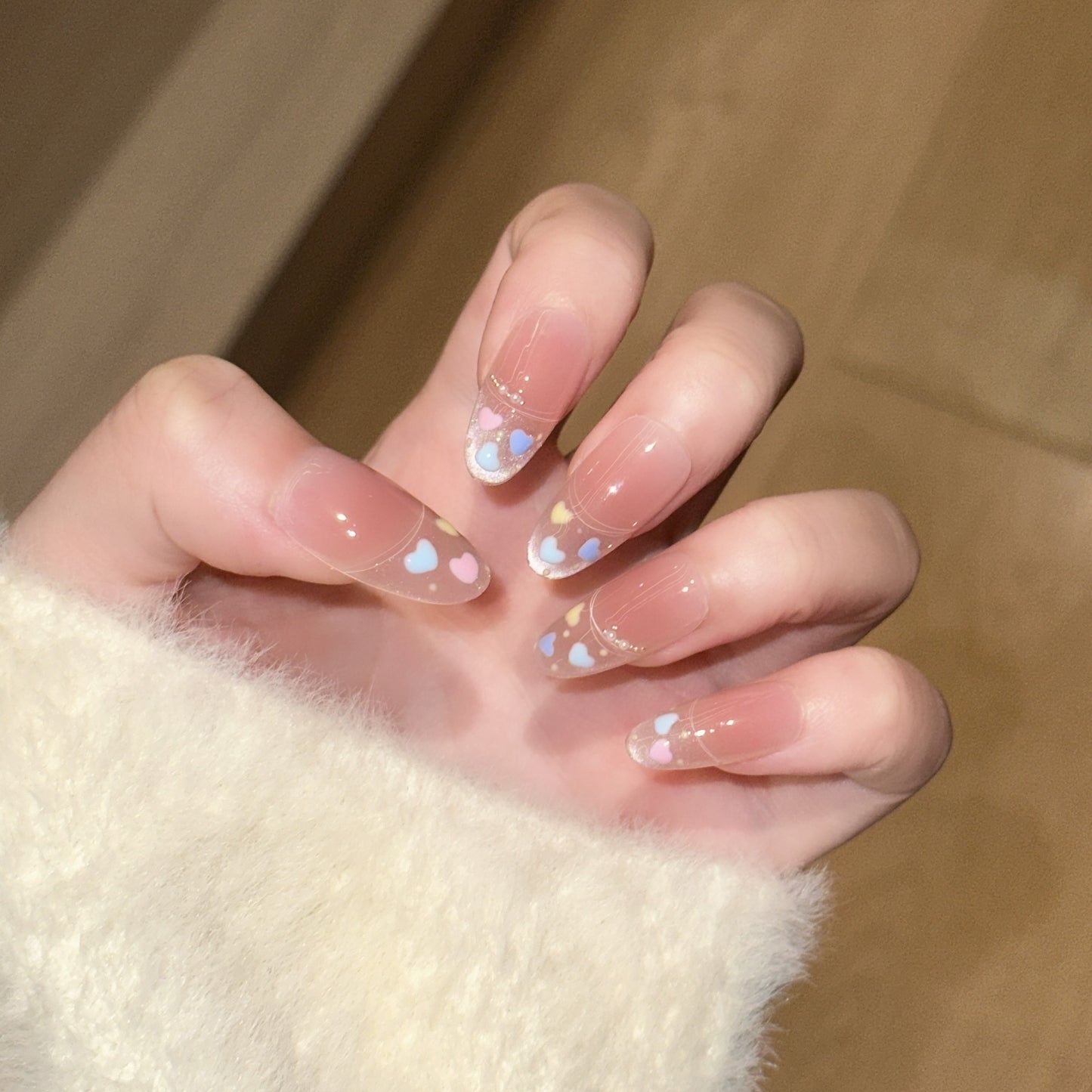 Herz-Themen Stiletto Press-On Nagelset Brehn