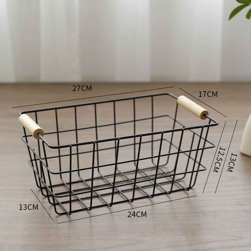 Unisex Drahtaufbewahrungskorb mit ergonomischen Holzgriffen Brehn