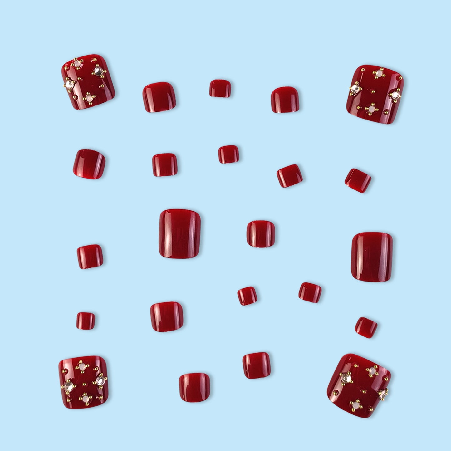 Fußnagelkunstset mit elegantem Design und Glitzerakzenten Brehn