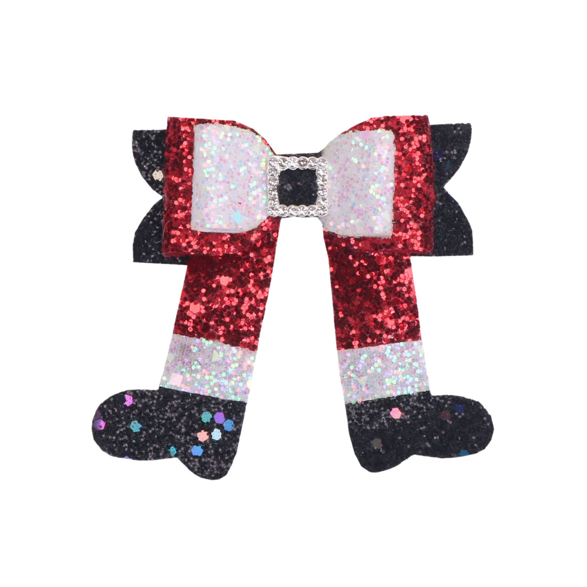 Glitzernde Weihnachtsstiefel mit Schleife