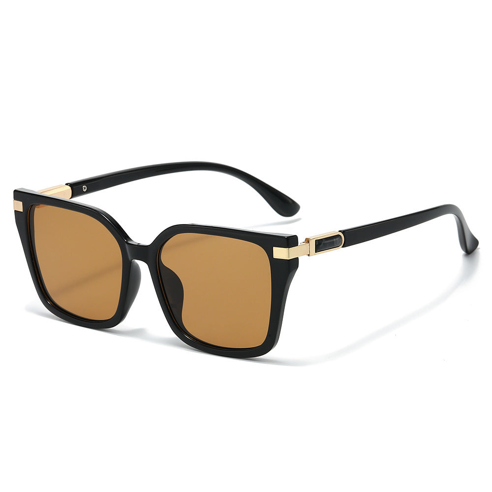 Oversized Quadratische Rahmen Sonnenbrillen mit goldenen Akzenten Brehn