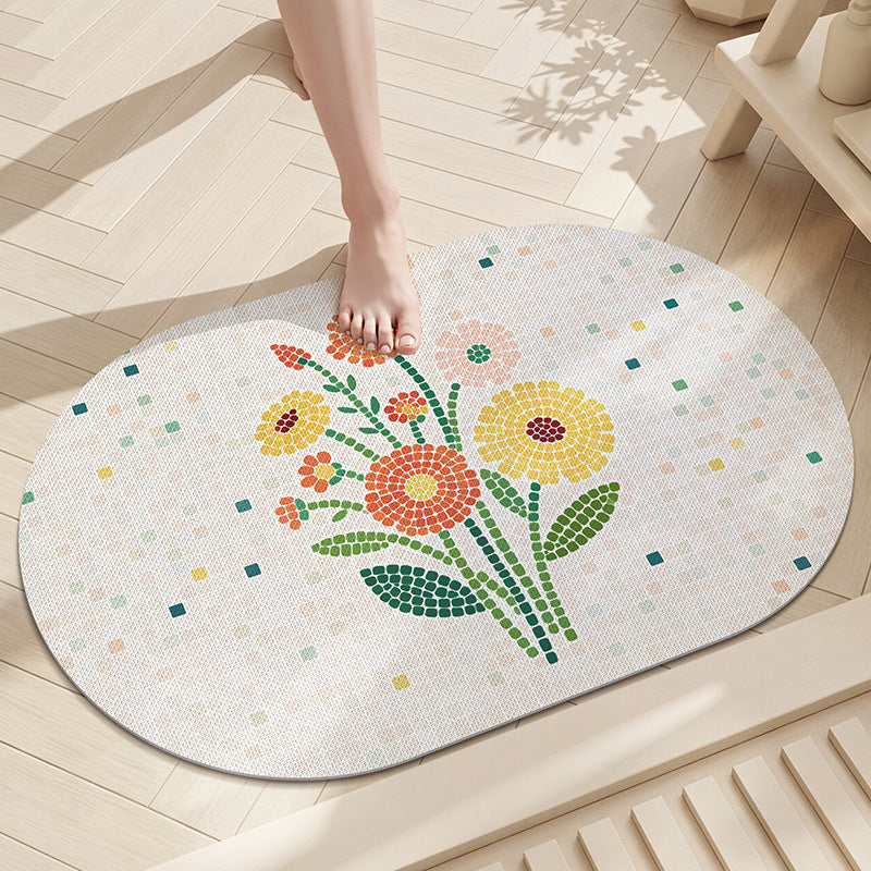 Florales Mosaik Badezimmermatte Brehn