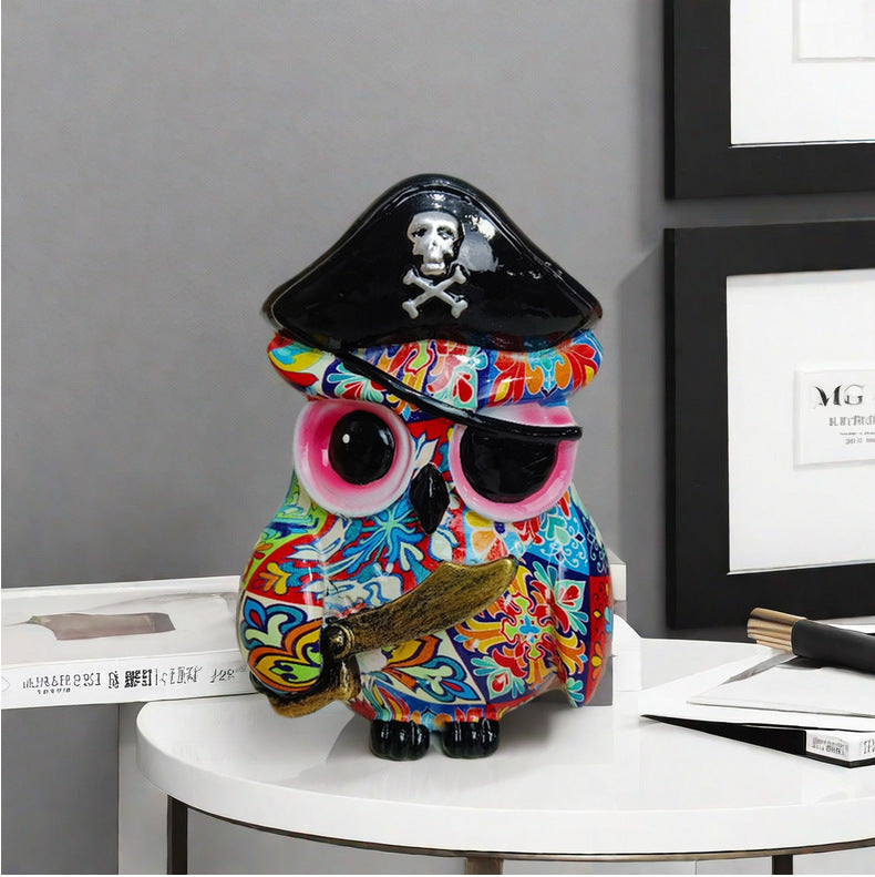 Kunstvolle Eulenfigur im maritimen Design Brehn