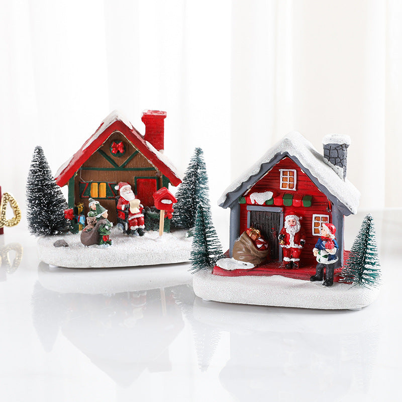 LED beleuchteter Weihnachts Cottage Figurine Brehn