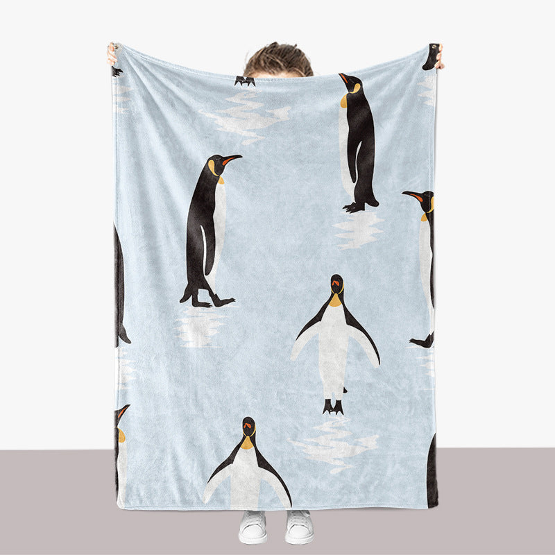 Pinguin-Themen-Plüsch-Wurfdecke