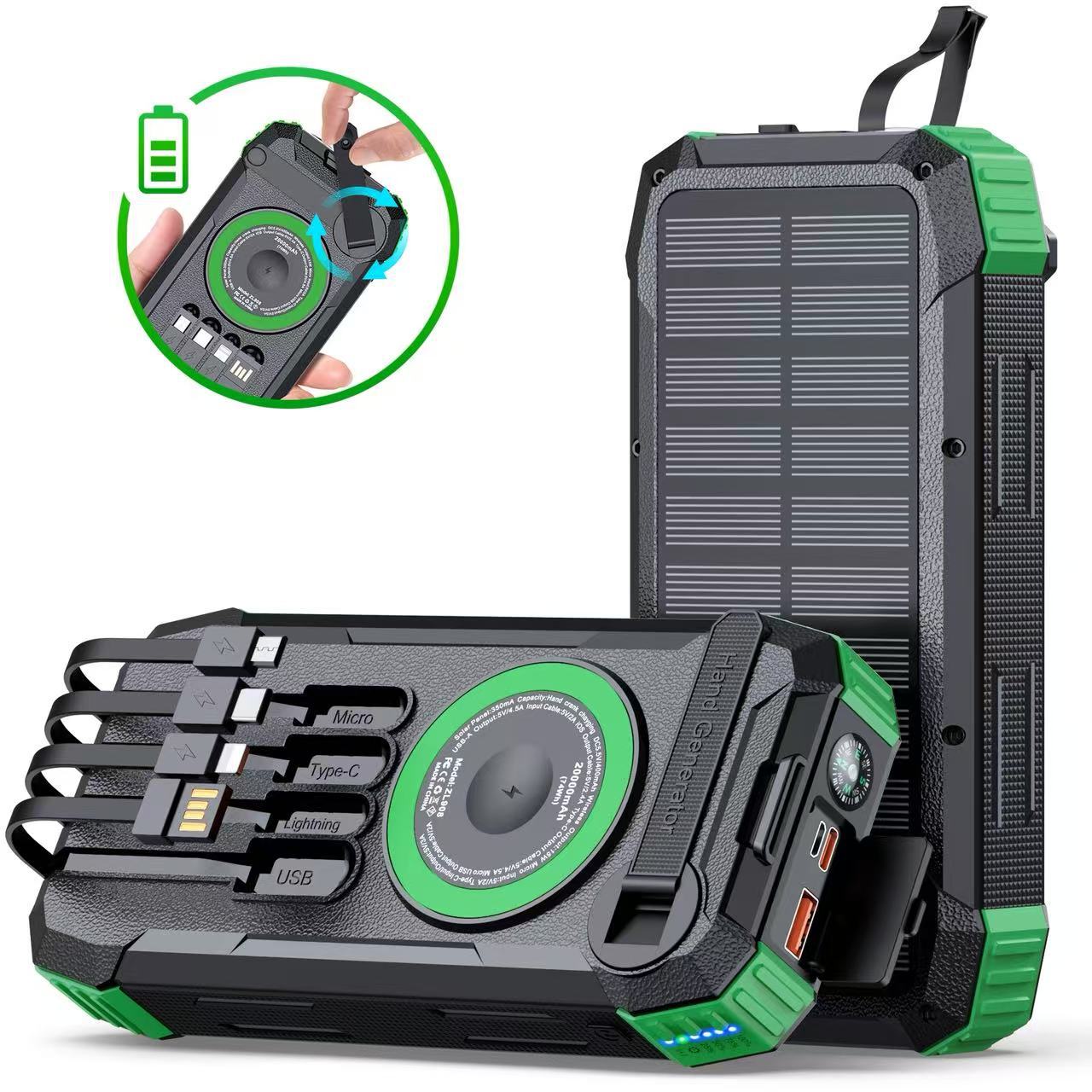 Solar Powerbank mit Hochgeschwindigkeitsladefunktion Brehn