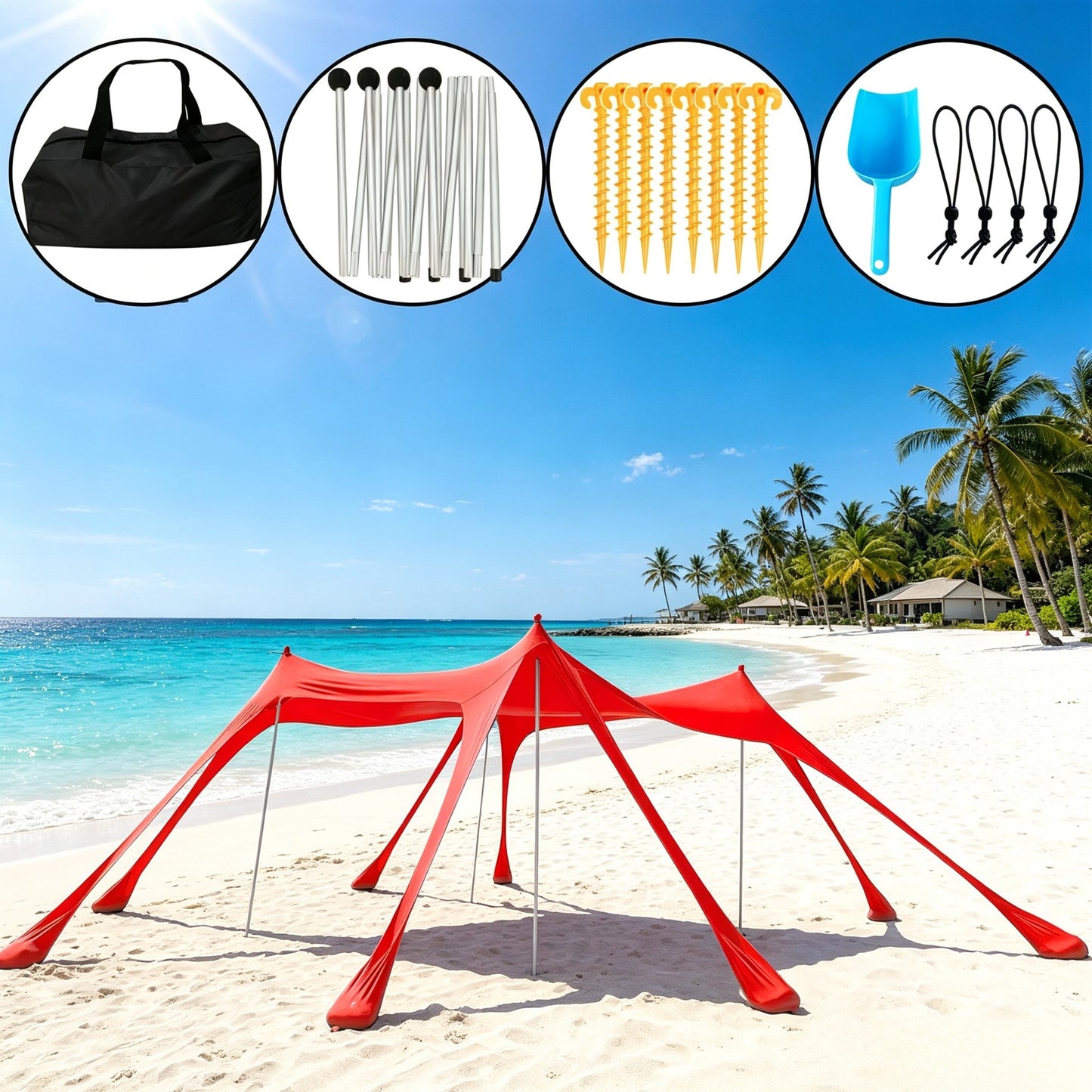 Tragbare Strand-Schatten-Kuppel Brehn