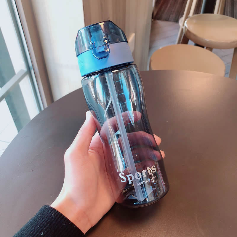 Damen Ergonomische Sporttrinkflasche mit integrierter Trinkhalmfunktion Brehn