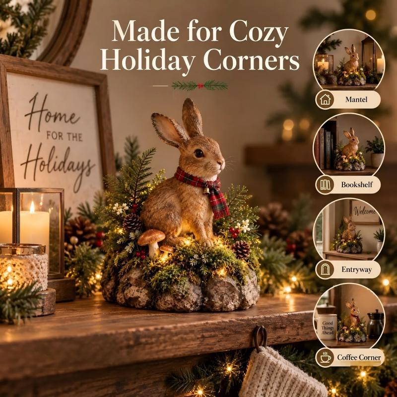 Dekorative Hase mit Weihnachtsmotiv Brehn