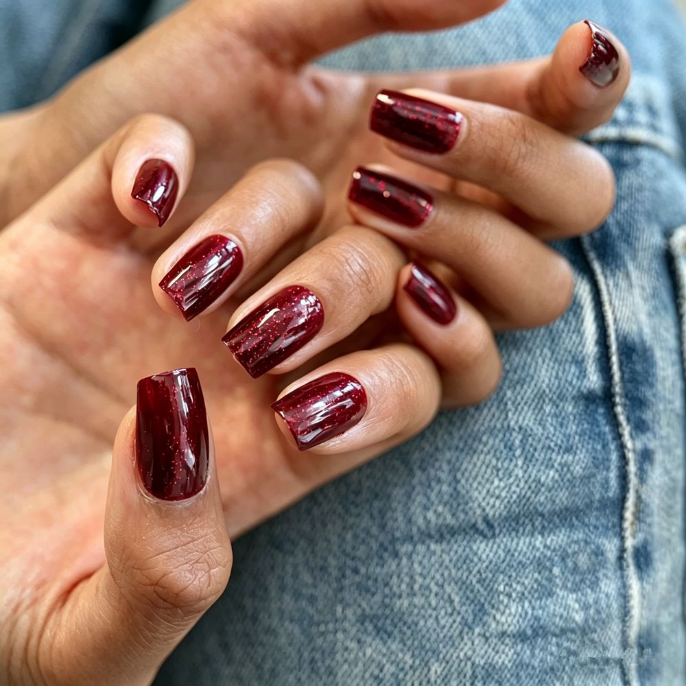 Glänzende Glitzer Press-On Nagelspitzen