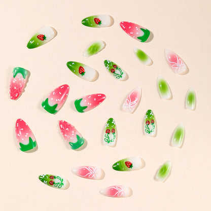 Kreatives, von Erdbeeren inspiriertes Nagelkunst-Set Brehn